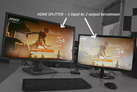 Contoh HDMI Splitter 2 port