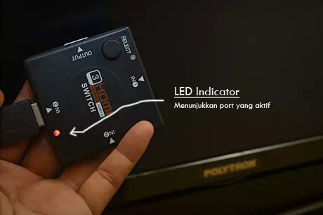 Auto selector port HDMI yang aktif pada switch ini.