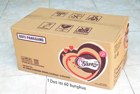 Harga roti Aoka Sam Top per dos karton