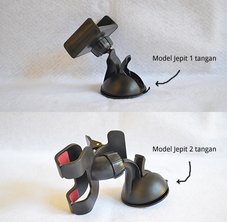 Holder HP Kaca Mobil model jepit dan vacuum