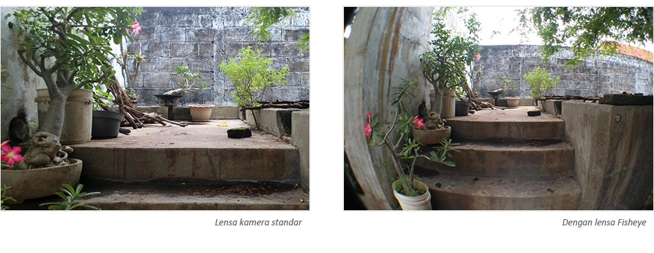 Perbedaan hasil foto kamera hp standar dengan fisheye 180