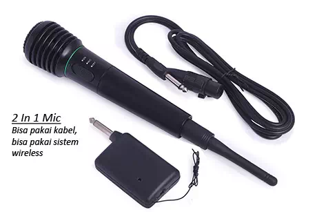 Mic Karaoke wireless murah, juga bisa pakai kabel