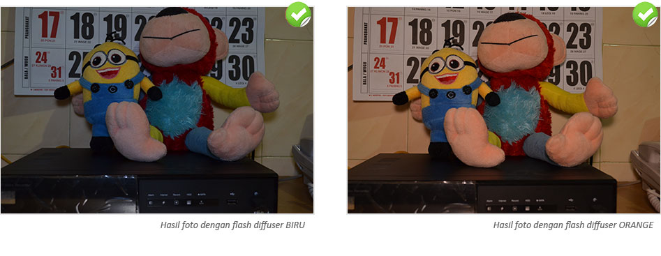 Beda foto dengan flash standar dengan flash diffuser