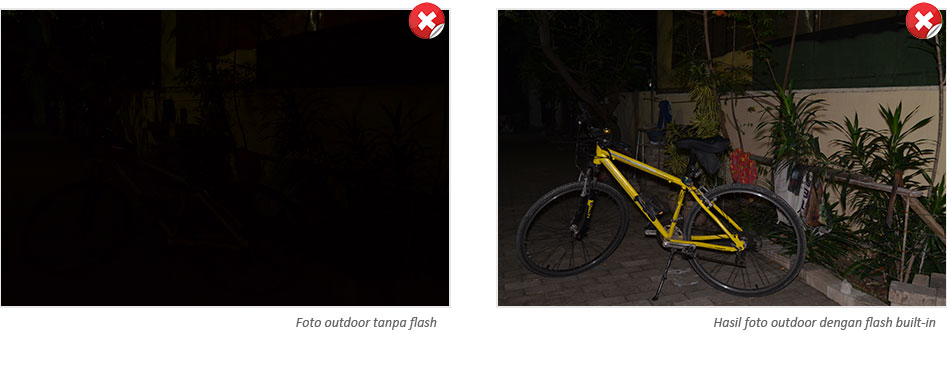 Foto outdoor dengan flash internal