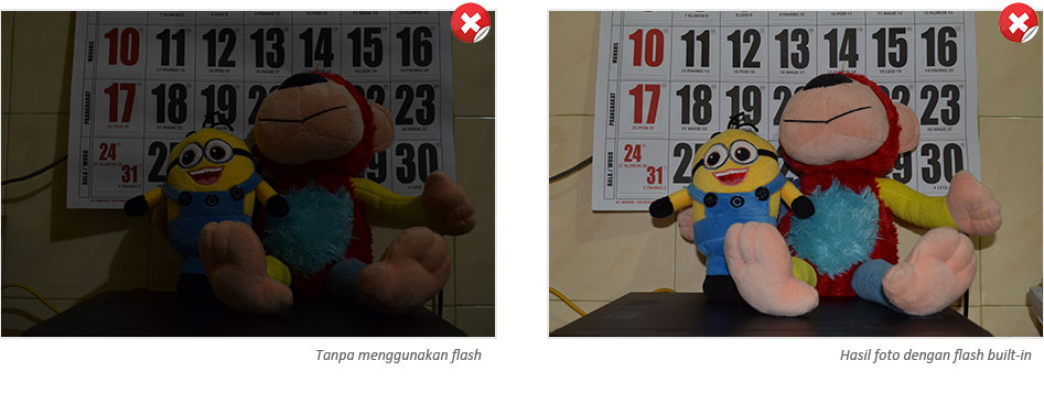 Foto indoor dengan flash internal