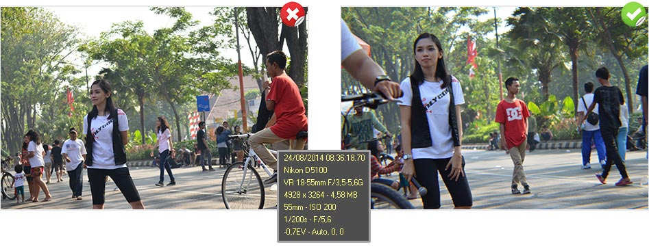 Perbandingan hasil lensa tele dengan lensa standar