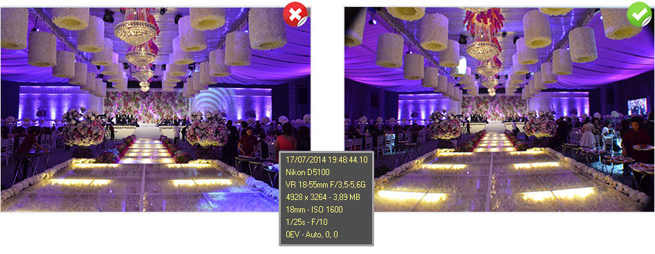 Sebelum dan sesudah ditambahkan wide lens extension 0,45x
