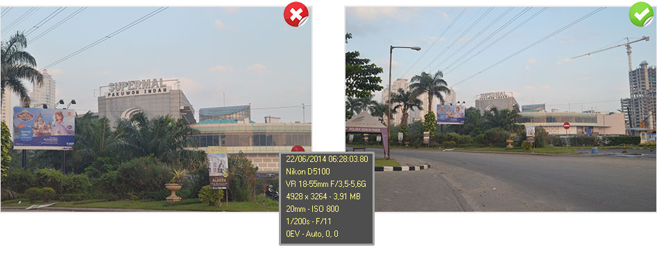 Perbandingan lensa standar dengan lensa wide nikon