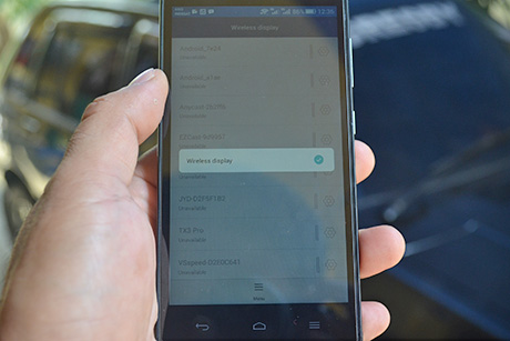 Menu Wireless Display di Android