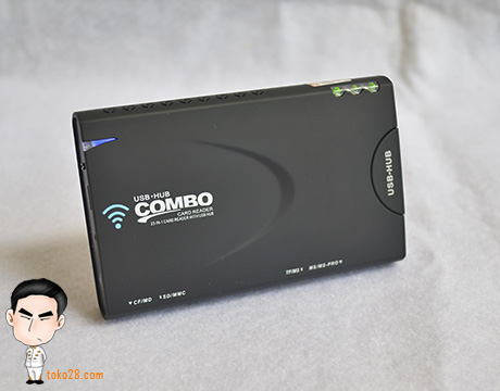 Portable file sharing dengan 3 slot usb dan slot micro sd dan sd card