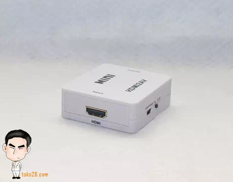 Konverter HDMI to RCA aktif nyambung