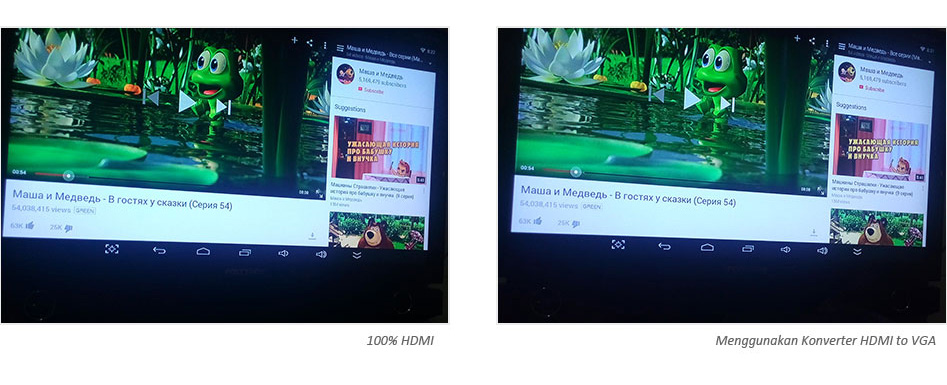 Hasil konverter HDMI ke VGA