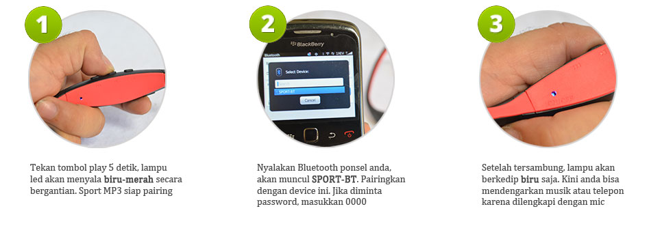 Cara pairing sport mp3 bluetooth dengan hp
