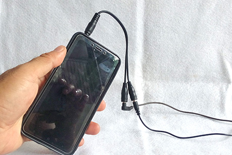 Kabel audio splitter untuk 2 hp