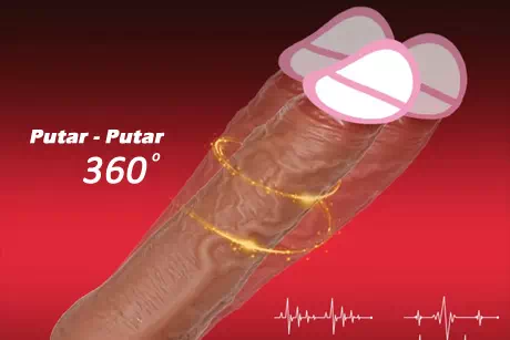Dildo goyang, berputar 360 derajat.