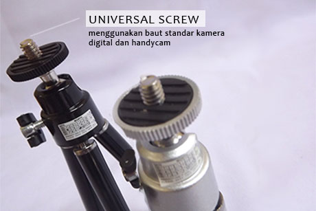Ukuran baut tripod mini 1.4 inch yang cocok untuk semua merk kamera digital